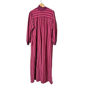 Vintage David Brown California Hostess Maxi Dress Kaftan Robe Striped Large